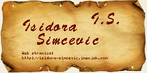Isidora Simčević vizit kartica